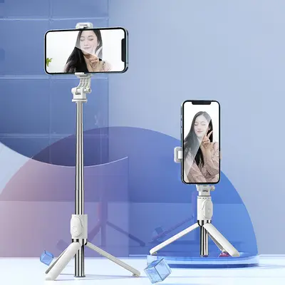 Selfie Çubuğu Seyahat Taşınabilir Tripod Entegre Masaüstü Canlı Yayın Fotoğraf Çekimi Çok Fonksiyonlu Evrensel Telefon Tutuşu - 8