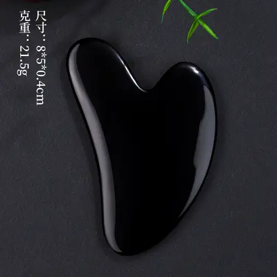 Acryl-Gesichtsmassage-Set, Rosenquarz Doppelkopf-Walzen-Massagegerät, kein Jade, herzförmiges Meridian-Beauty-Gesicht-Schaber-Set. - 8