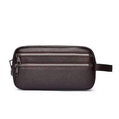 Erkek İş Clutch Çanta, Sade Şık Tasarım, Yumuşak Deri, Büyük Hacim, Telefon Bölmeli Cüzdan - 6
