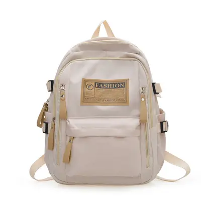 Letter Print Student Backpack with Laptop Compartment, Large Capacity School Bag - 6