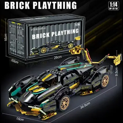Remote Control Racing Car Building Block Model Set, Educational Toy - 9