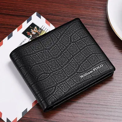 Herren-Kurzbrieftasche aus echtem Leder mit Kartenfächern - 2