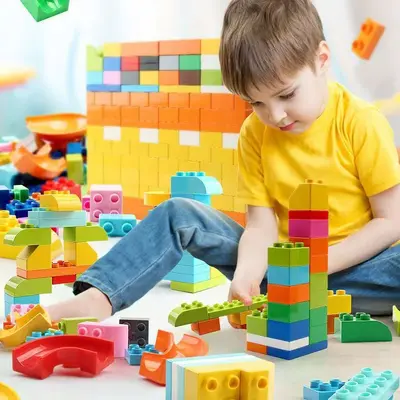 Yapı blokları, çok amaçlı kaydırak, çocuklar için eğitici hayvan figürlü set - 3