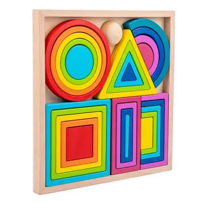 Wooden Rainbow Building Blocks Educational Stacking Toy for Children - 6