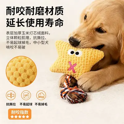 跨境卡通海星小怪物乌龟狗狗磨牙玩具耐咬棉绳拉扯互动宠物玩偶 - 3