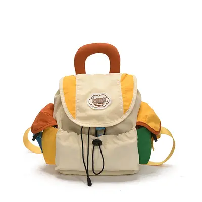Korean-Style Women's Backpack, Drawstring, Lightweight, Colour-Block - 8