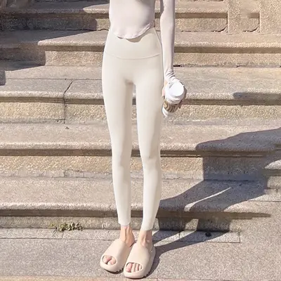普拉提训练瑜伽裤女蜜桃提臀收腹鲨鱼打底裤跑步运动瑜伽服健身裤 - 13