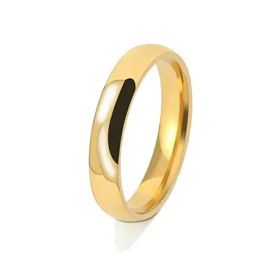 Cross-border popular accessories 2 3 4 6 8MM titanium steel plain ring shiny ring stainless steel inner and outer curved ring - 4