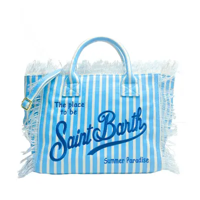 Beach Canvas Tote Bag with Tassel Embroidery, Women's Crossbody - 9