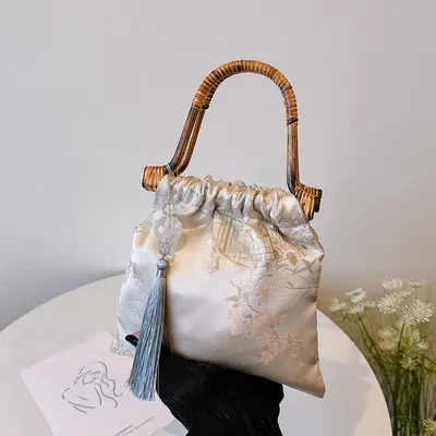 Women's Retro Pleated Dumpling Handbag, New Chinese Style - 5