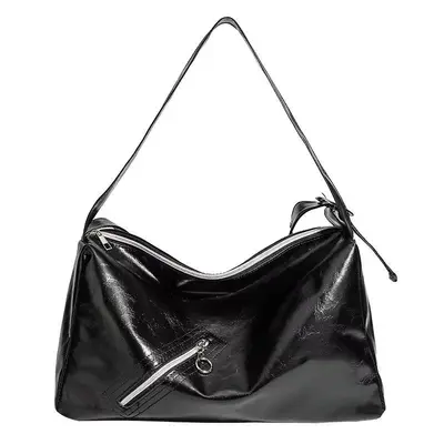 Y2K Soft Leather Textured Tote Bag, Crossbody Shoulder Bag, Large Capacity - 6