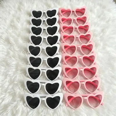 Heart-Frame Mirrored Sunglasses for Parties and Performances - 3