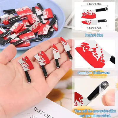 24 Pcs Halloween Knife Acrylic Necklace DIY Jewelry Set