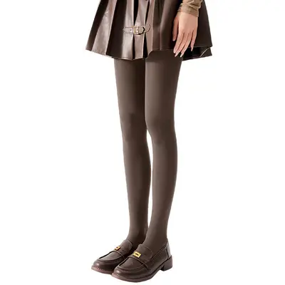 Coffee Matte Velvet Tights, Autumn Winter, Anti-Snag Pantyhose - 7