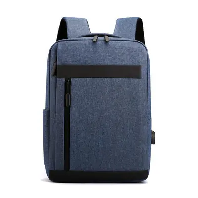 Large Capacity Men's Backpack, Solid Color, with USB Port - 4