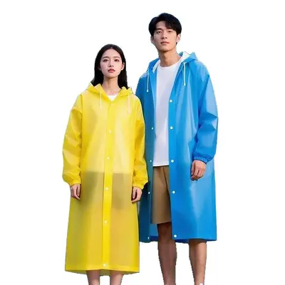 EVA Reusable Raincoat One-Piece Full Body Portable Adult Outdoor Travel Heavy-Duty Rain Protection Hiking Thickened Long Style