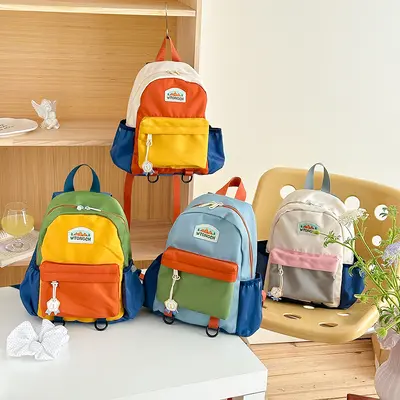 Children's Backpack, Colorblock Design, Kindergarten, Lightweight - 3