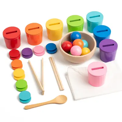 8-farbige Sortierbecher, Tischspiel zur Farb- und Formerkennung - 5