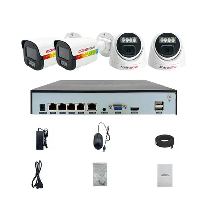 POE-Sicherheitskamerasystem 4K hochauflösende Nachtsichtaufzeichnung Monitor 4-Kanal-Farbkamera für Haus- und Außenbereich - 9