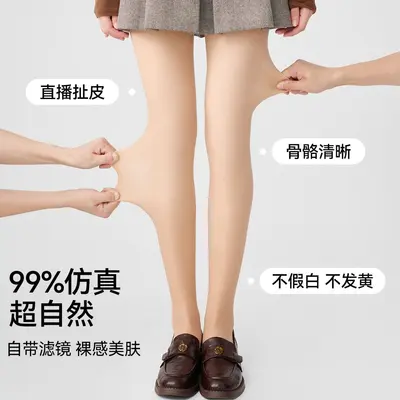 Thickened Velvet Skin-Tone Leggings for Autumn and Winter, Warm and Slimming