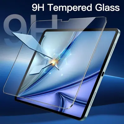 iPad serisi için 9H temperli cam ekran koruyucu, tam ekran, parmak izi önleyici