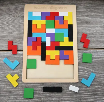 Luban Lock, Soma Cube and Tangram Brain Puzzle Set - 8
