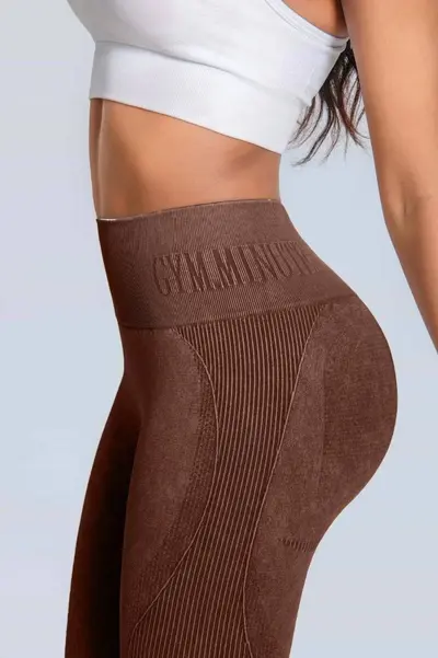 Seamless yoga pants, quick-dry, butt-lifting, alphabet print - 10