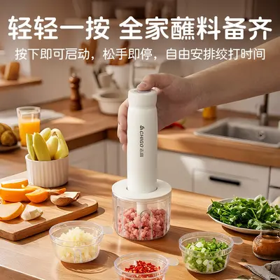 志高绞肉机家用电动不锈钢多功能料理机小型蒜泥机四碗双刀不串味