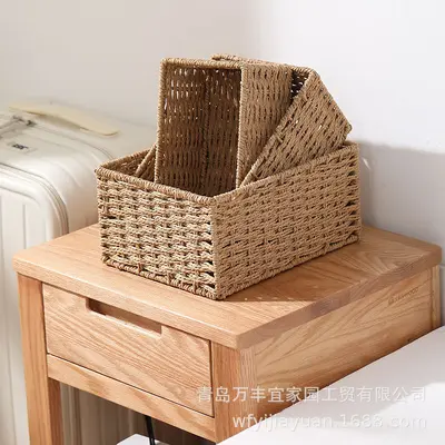 Various storage boxes cosmetic storage boxes snack storage boxes office side table storage baskets wholesale - 1
