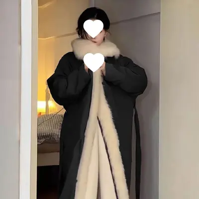 Women's Winter Knee-Length Parka, Fleece-Lined, Detachable Fur Collar