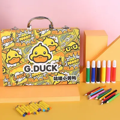 Small yellow duck children's watercolor set 145-piece art kit