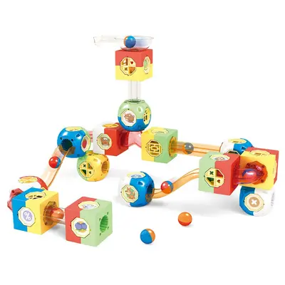 Kids DIY Large Assembly Building Blocks with Pipe and Cube Pieces