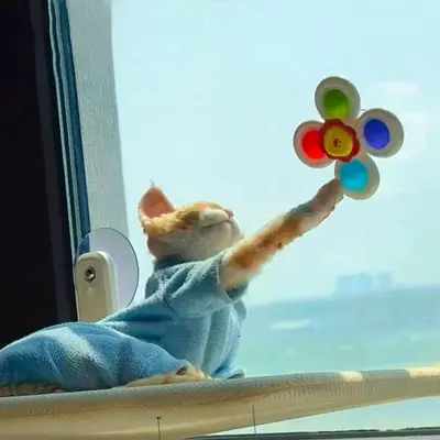Suction Cup Spinning Cat Toy, Energy-Burning Puzzle Spinner - 2