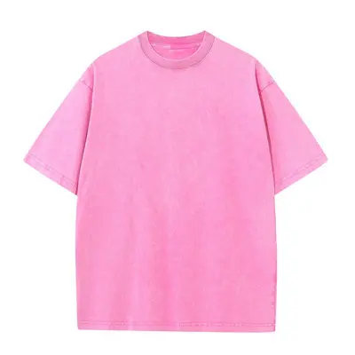 230g %100 Pamuklu Yıkamalı Eskitme Oversize Tişört, Retro Kısa Kol - 13
