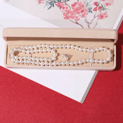 Natural Pearl Necklace Set Three-Piece Women's Collarbone Chain - 3