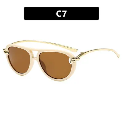 Sonnenbrille im Krötenform-Design mit doppeltem Steg - 9
