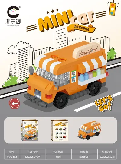 Lego-Compatible Car and Bus Building Block Set for Children - 9