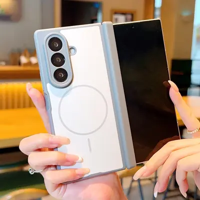 Samsung Z Fold7 Şeffaf Manyetik Telefon Kılıfı, Mat Cilt Hissi Yüzey - 8