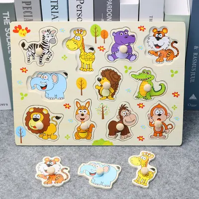Çocuk Montessori erken eğitim paneli el kapma tahtası 1-2 yaşında 3 bebek ahşap bulmaca aydınlanma bilişsel eşleştirme eğitici oyuncaklar - 8