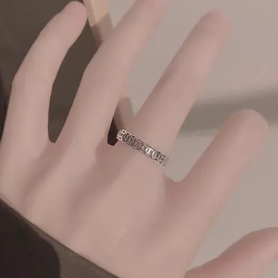Vintage coin rings for couples, new Chinese style, light luxury, niche design, high-end, minimalist, lucky rings.