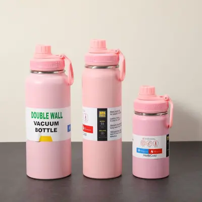 Große Thermo-Sportflasche aus Edelstahl mit Griff - 10