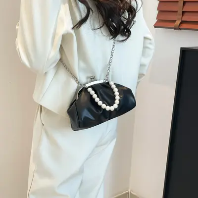 Women's Cloud Bag, Textured Everyday Shoulder Crossbody Bag - 4
