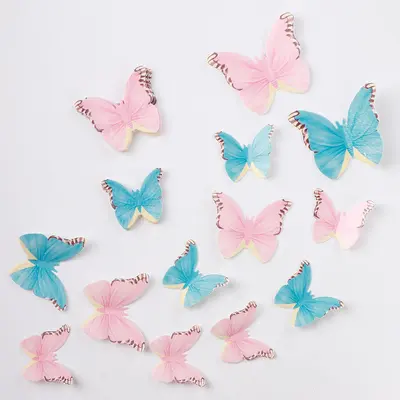 Self-Adhesive Rice Paper Butterfly Cake Plate Insert Card for Sushi and Dessert Decoration - 3