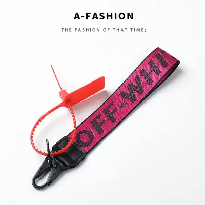 OFF-WHITE Canvas Keychain with Embroidered Letter - 9
