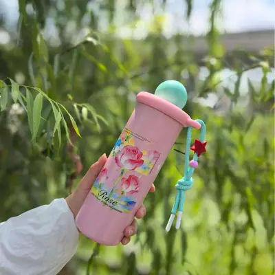 Wasserglas Sommer Edelstahl Trinkhalm Eis Thermoflasche 316 große Kapazität hochwertige Optik elegantes Design Teeglas - 11