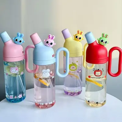Wulala Cartoon Figure Plastic Kids Water Cup with Handle