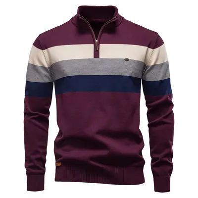 Men's Open-Chest Stand Collar Knitted Sweater, Pullover - 11
