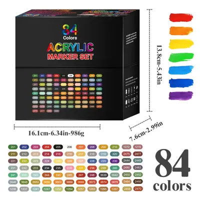 84 renk akrilik marker seti, 0.7 çizim ve grafiti - 8