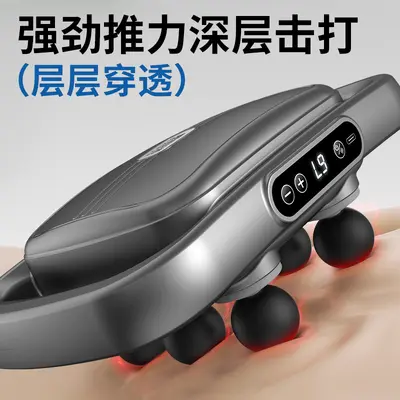 跨境批发六头筋膜枪腰背深层高频震动肌肉放松按摩器6头充电按摩 - 2