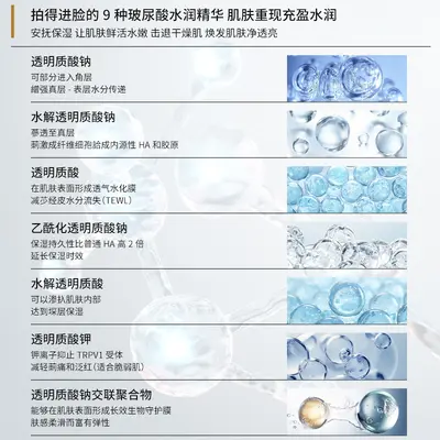 定制9重玻尿酸精华液9D小分子透明质酸钠补水保湿嫩肤原液贴牌OEM